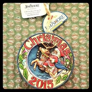 Jim Shore NEW IN BOX 2015 Santa Reindeer Ornament